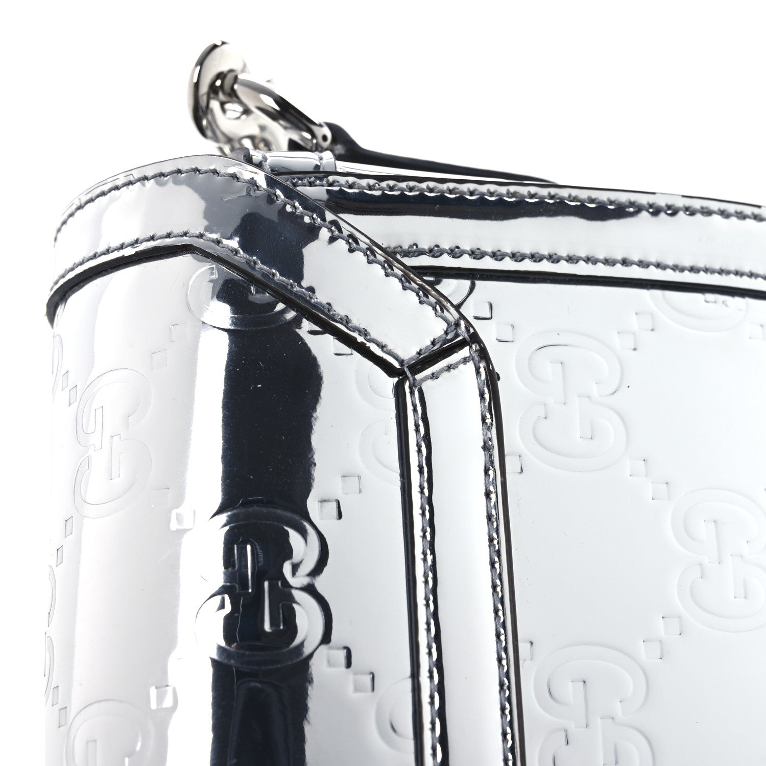 Gucci Guccissima Mirror Effect Mini Crossbody Silver Sphinx 12 of 14