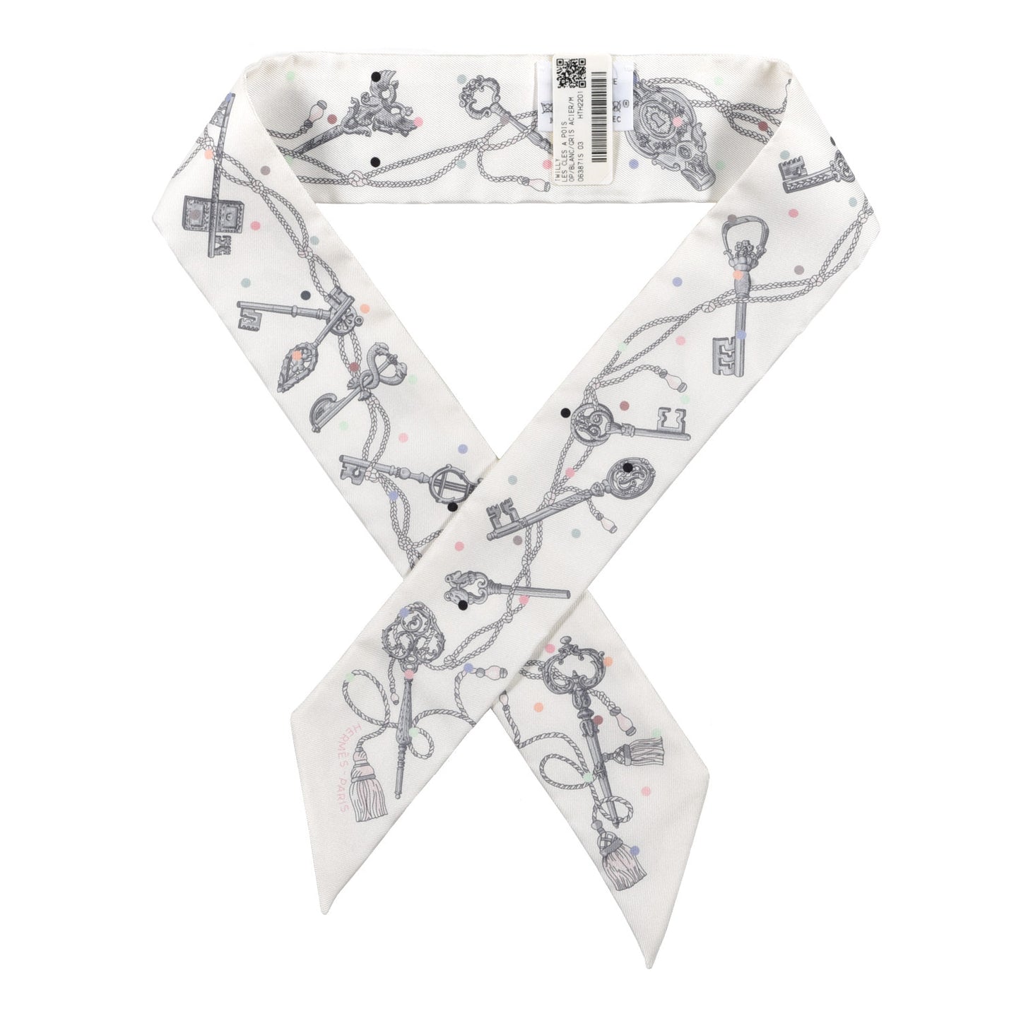 Silk Les Cles A Pois Twilly White Gris Acier