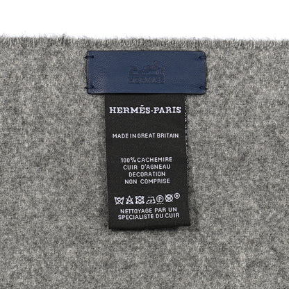 Hermes Cashmere Lambskin Pocket Muffler Gris Chine 4 of 4