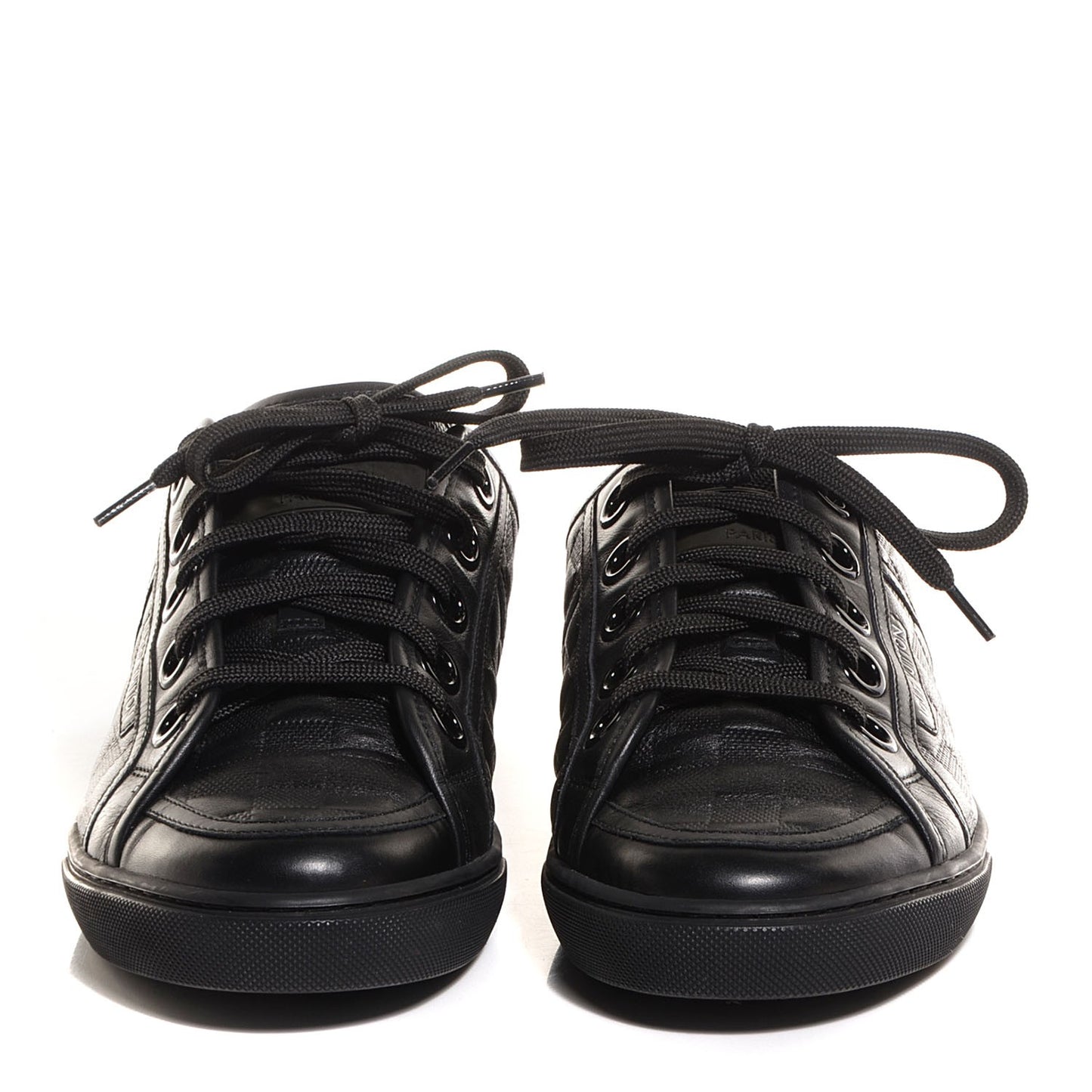 Calf Embossed Damier Brooklyn Sneakers 6.5 Black