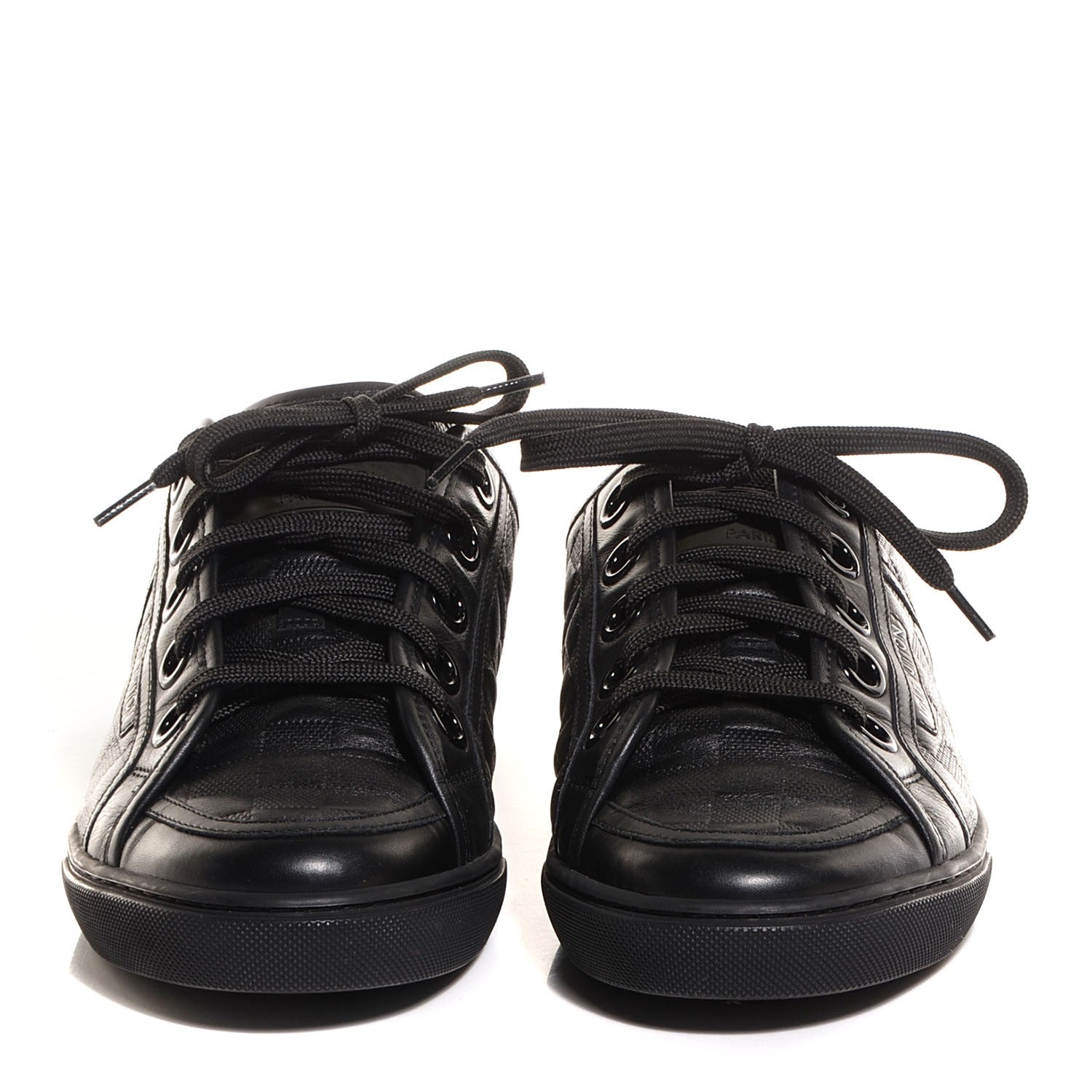 Louis Vuitton Calf Embossed Damier Brooklyn Sneakers 6.5 Black 11 of 17