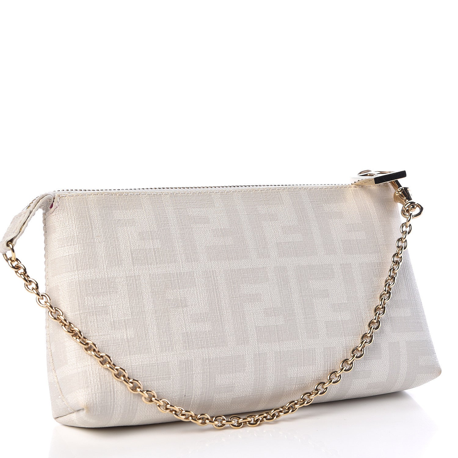 Fendi Zucca Spalmati Rose Ladybug Pochette White 3 of 11
