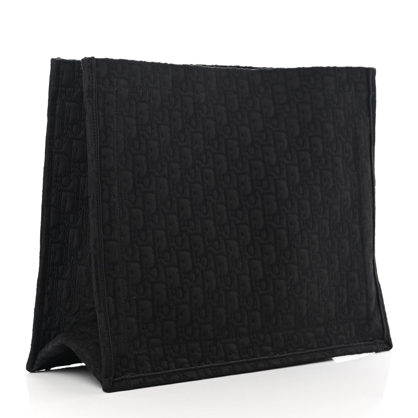 Canvas Satin Embroidered Book Tote Insert Black