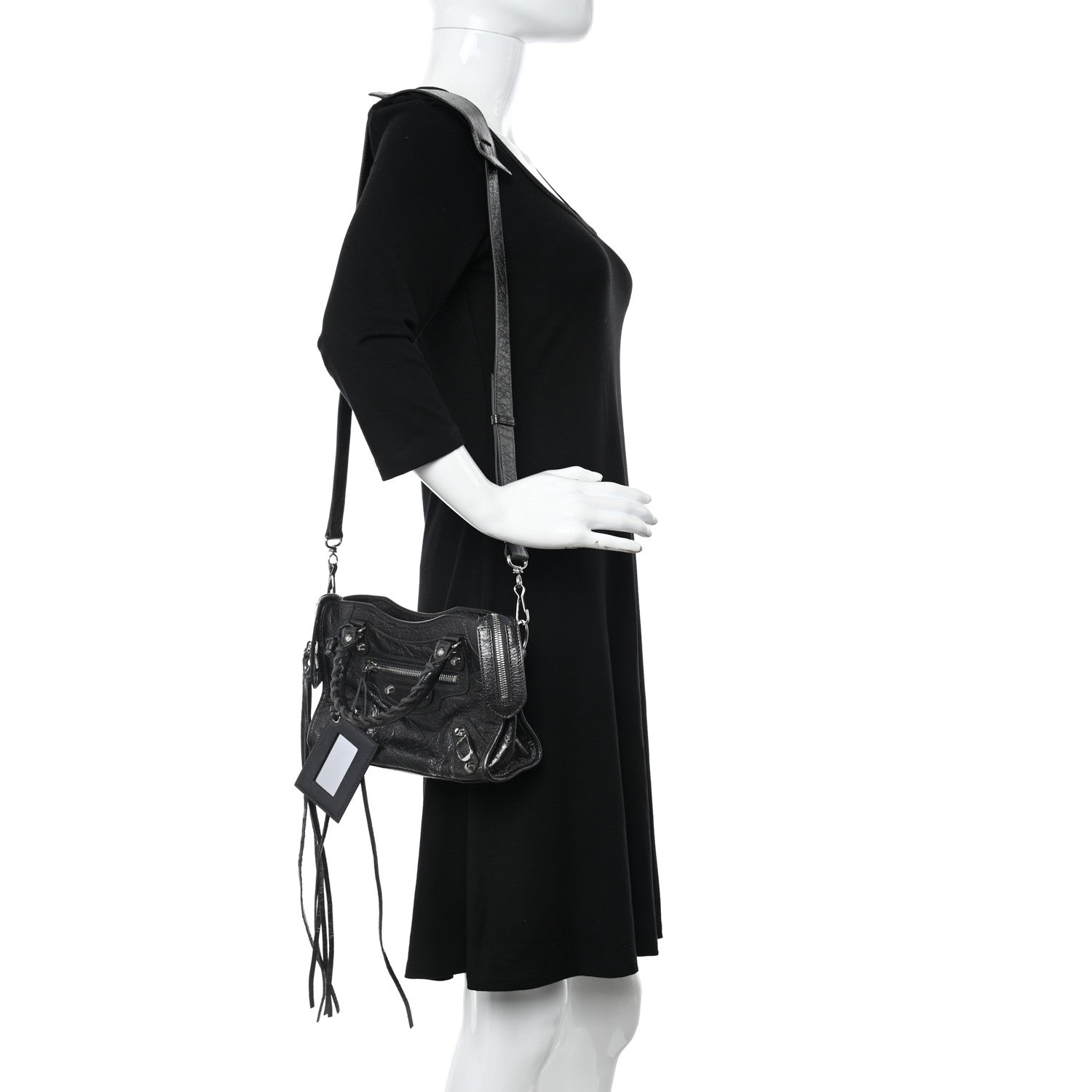 Balenciaga Agneau Classic Silver Hardware Mini City Anthracite 2 of 9