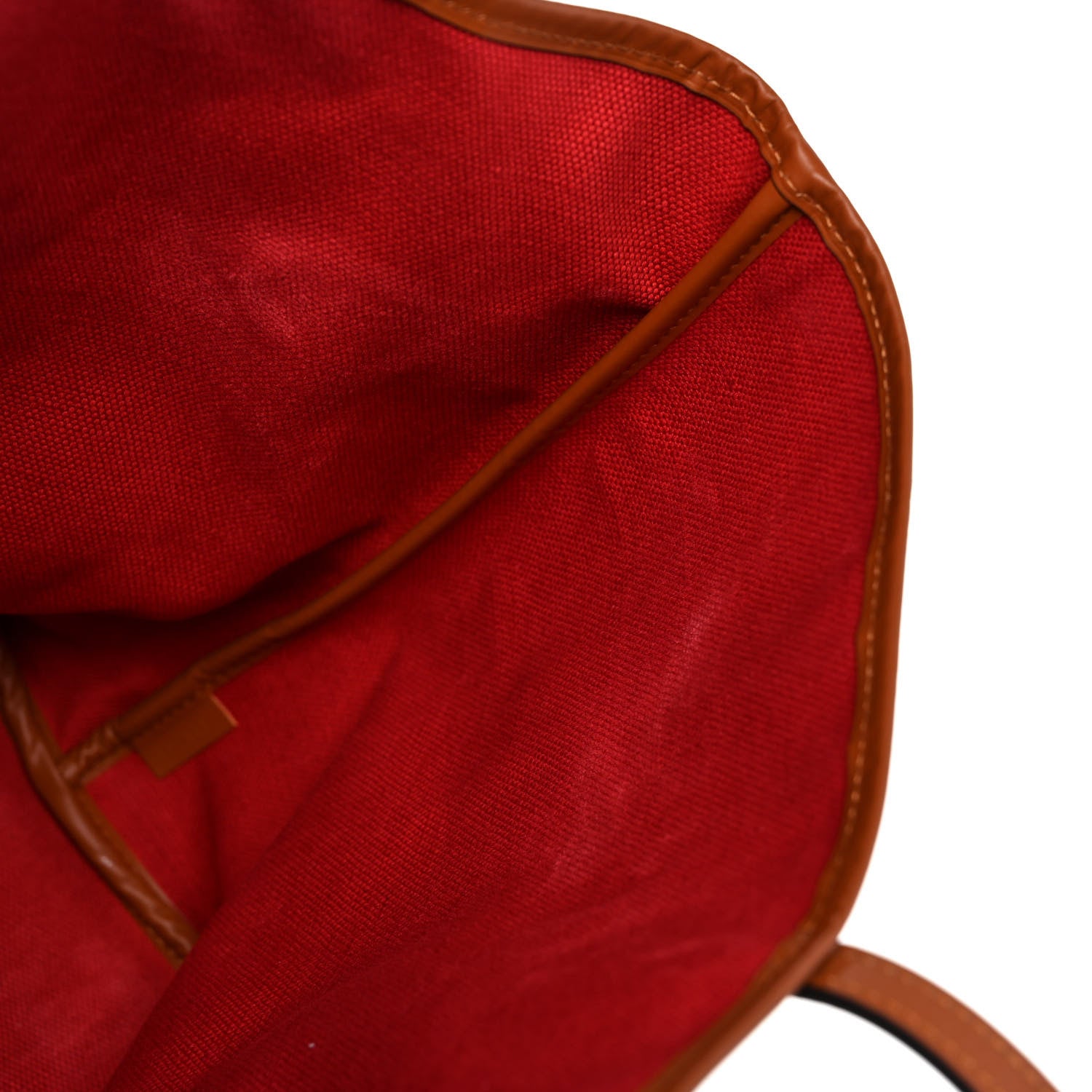 Moynat Grained Calfskin Canvas 1920 Oh! Tote Ruban MM Carbon Bronze Cognac 12 of 14