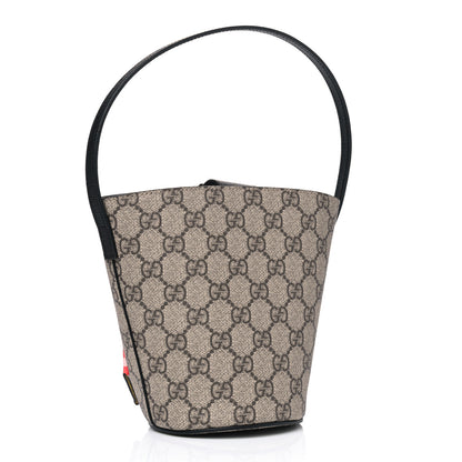 Gucci GG Supreme Monogram Childrens Chick Bucket Bag Black 2 of 4