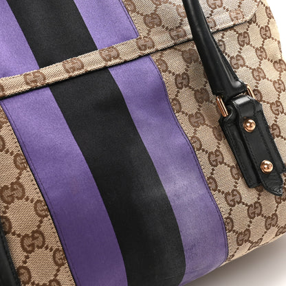 Gucci Monogram Horsebit Web Flap Bag Brown Purple 11 of 12