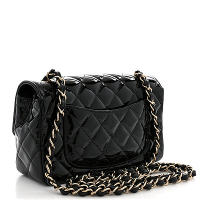 Chanel Patent Calfskin Quilted Mini Rectangular Flap Black 3 of 10