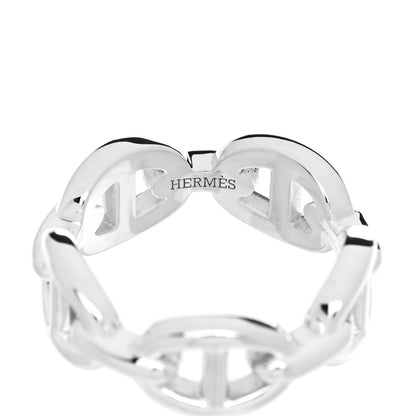 Hermes Sterling Silver PM Chaine d'Ancre Enchainee Band Ring 52 6 4 of 9