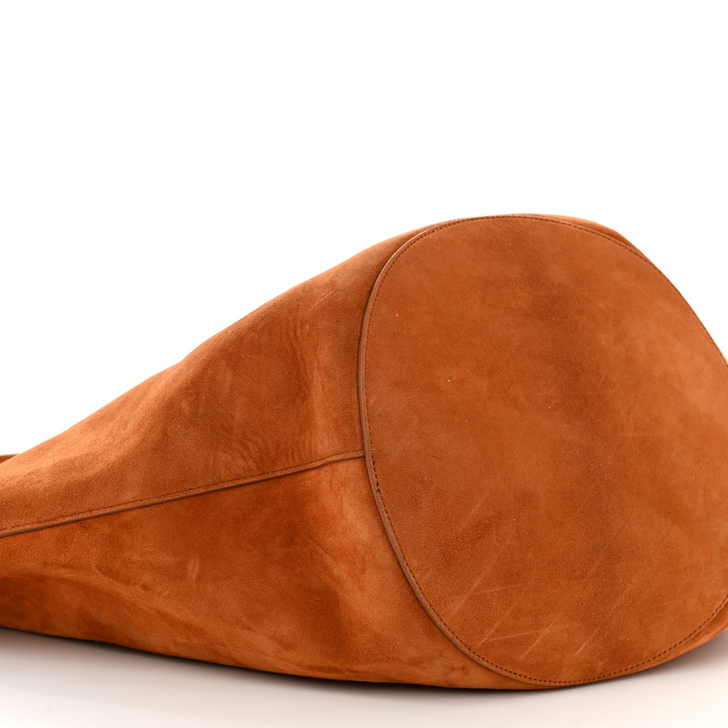 Suede Calfskin Medium Lotus Tote Caramel