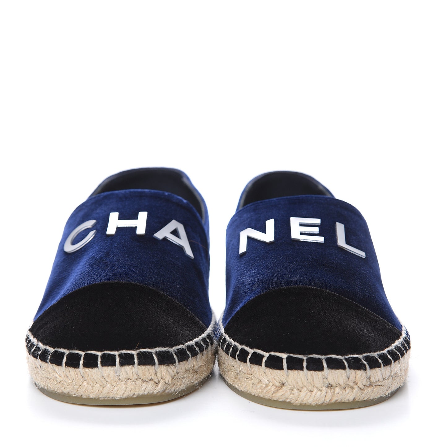 Velvet Logo Espadrilles 38 Navy Black