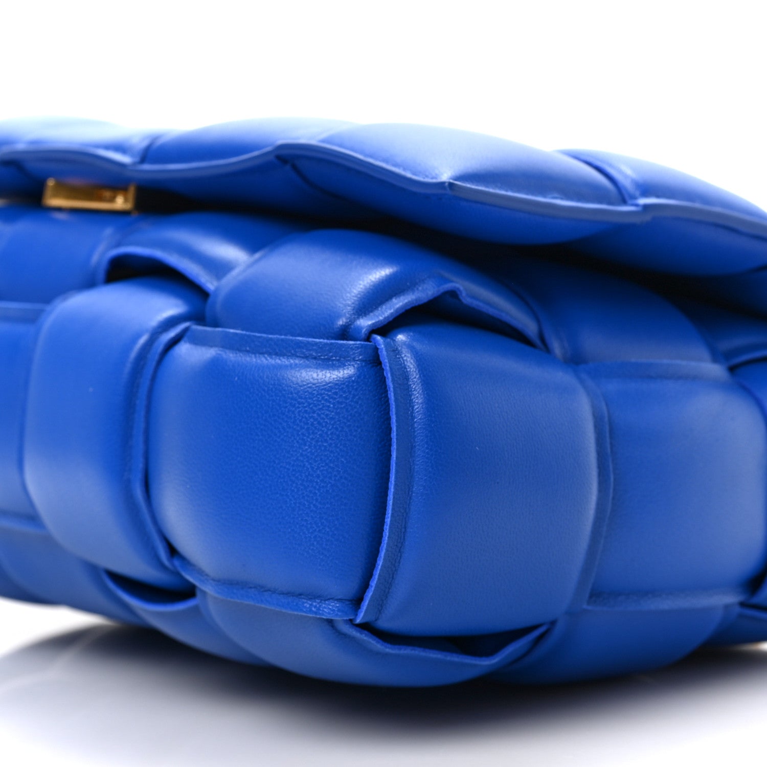 Bottega Veneta Lambskin Maxi Intreccio Padded Chain Cassette Crossbody Bag Cobalt 8 of 8