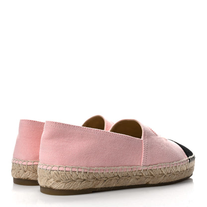 Chanel Denim Toile CC Espadrilles 38 Pink Black 4 of 7