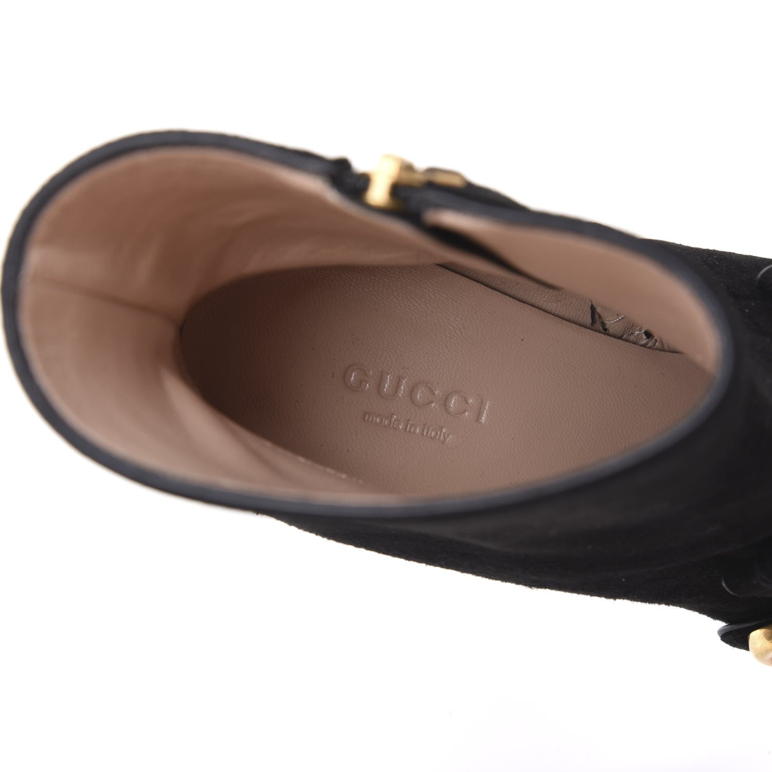 Gucci Kid Scamosciato GG Marmont Fringe 75mm Ankle Boots 36 Black 6 of 9