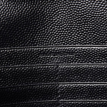 Saint Laurent Grain De Poudre Matelasse Chevron Monogram Chain Wallet Black 7 of 8