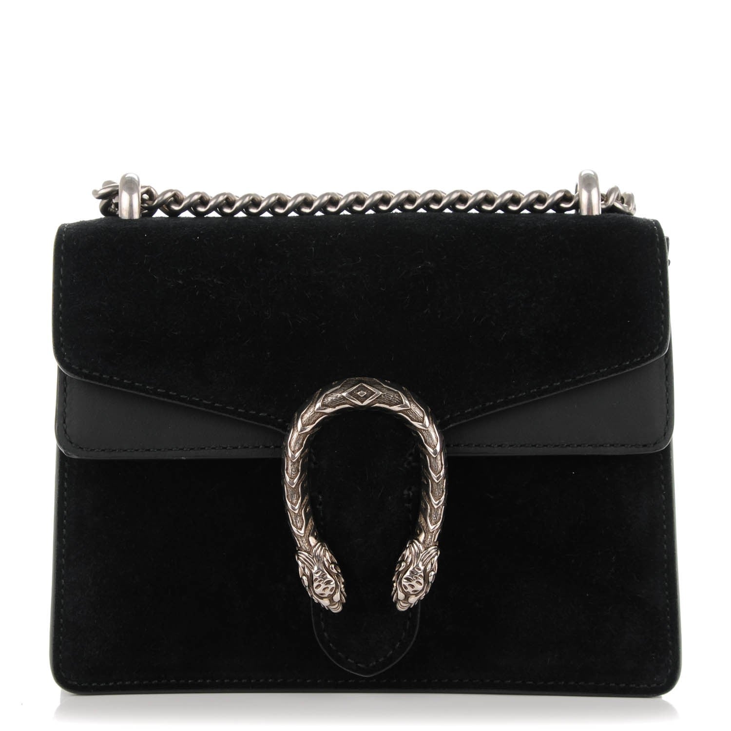 Gucci Suede Mini Dionysus Shoulder Bag Black 1 of 7
