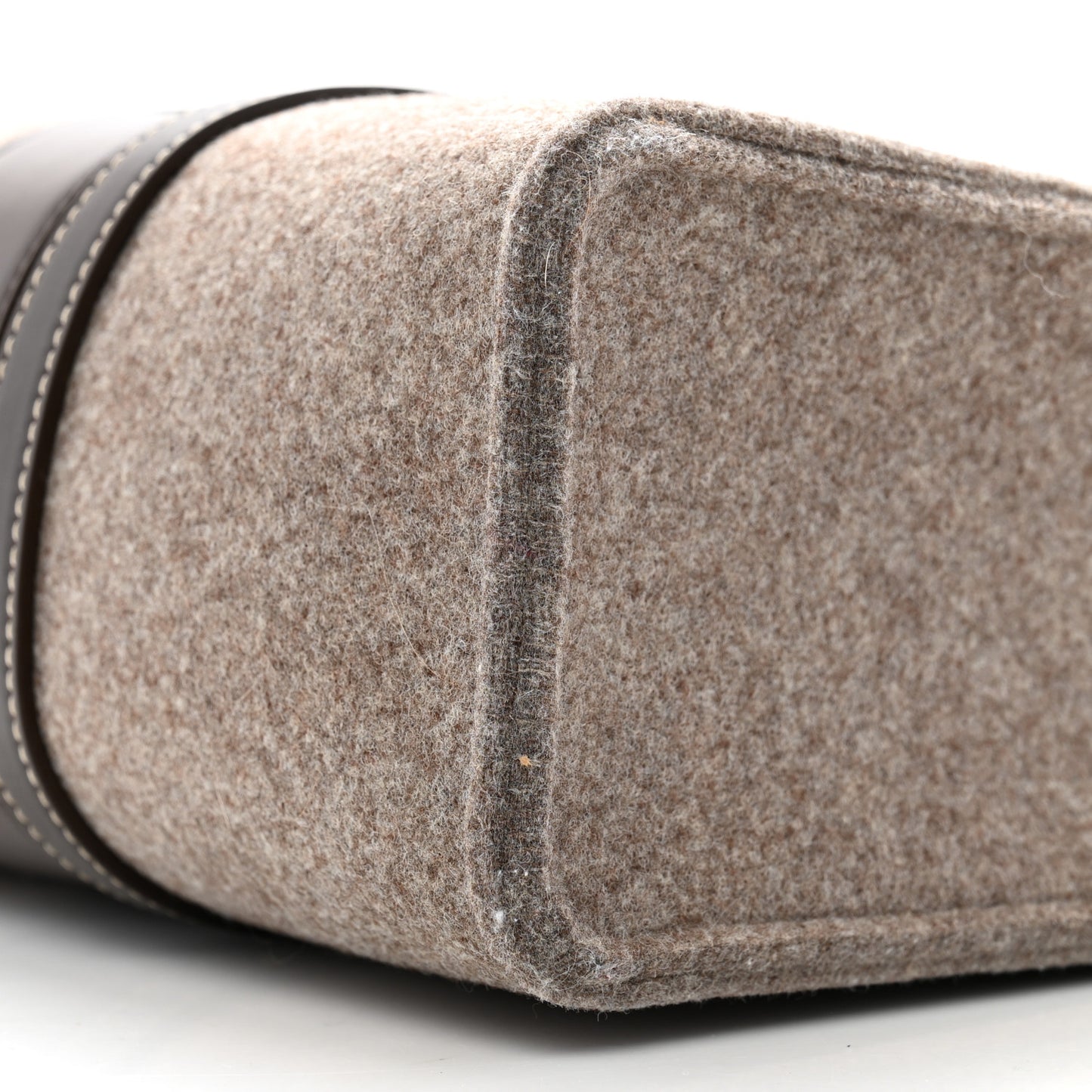 Felt Large Woody Ribbon Tote Deep Beige