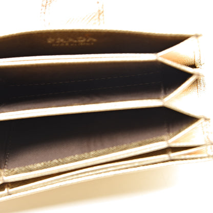 Prada Saffiano Metal Accordion Card Case Platino 5 of 8