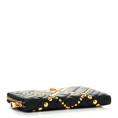 Versace Nappa Quilted Icon Studded Zip Around Wallet Black 3 of 5