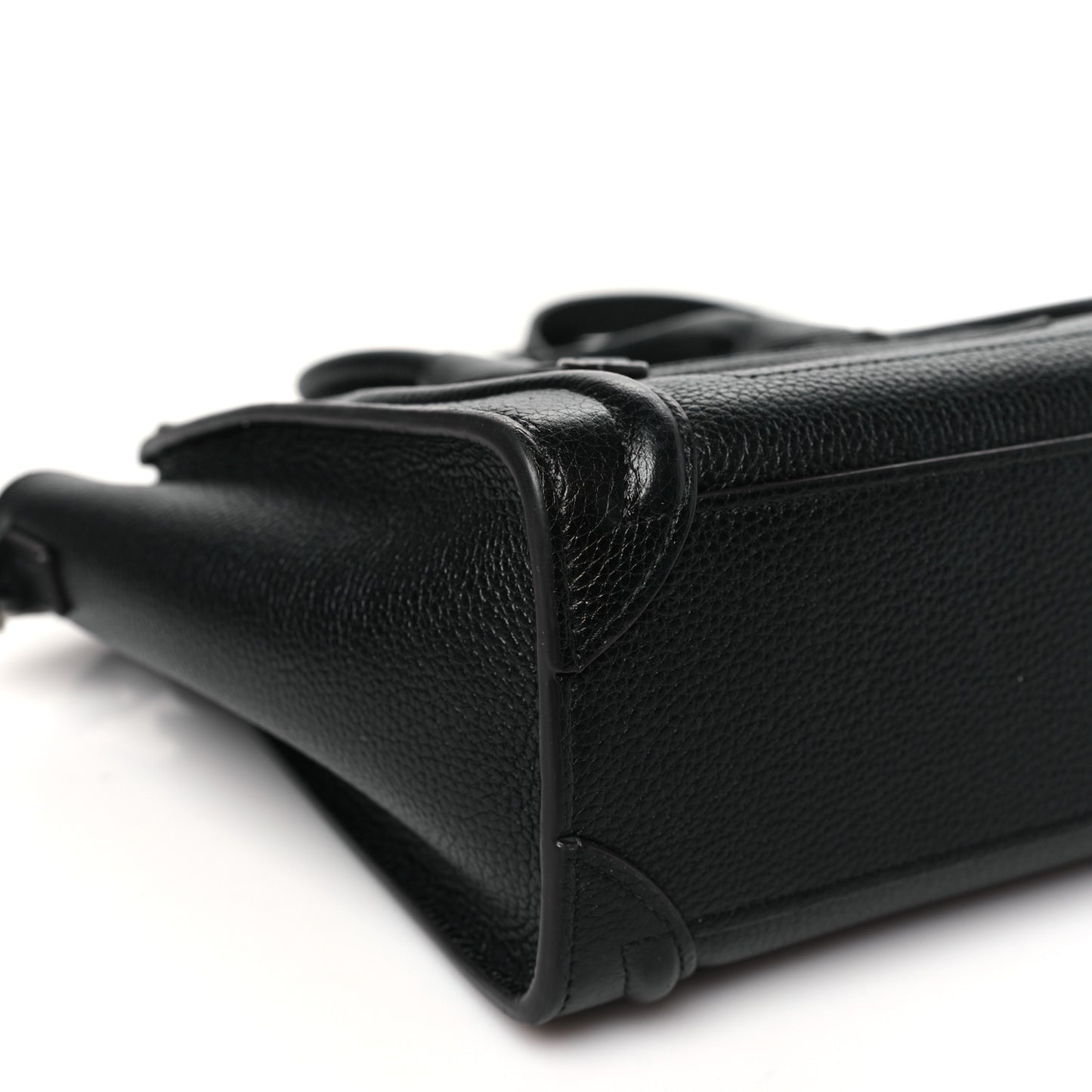 Drummed Calfskin Nano Luggage Black