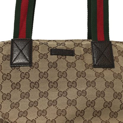 Gucci GG Monogram Small Web Handle Bucket Tote Dark Brown 8 of 10