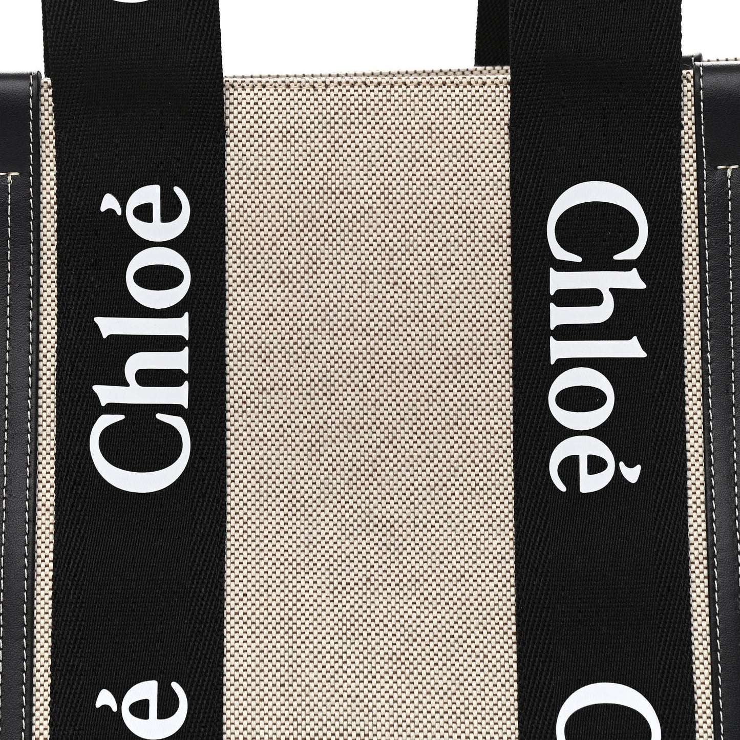 Cotton Calfskin Medium Woody Ribbon Tote Black Blue