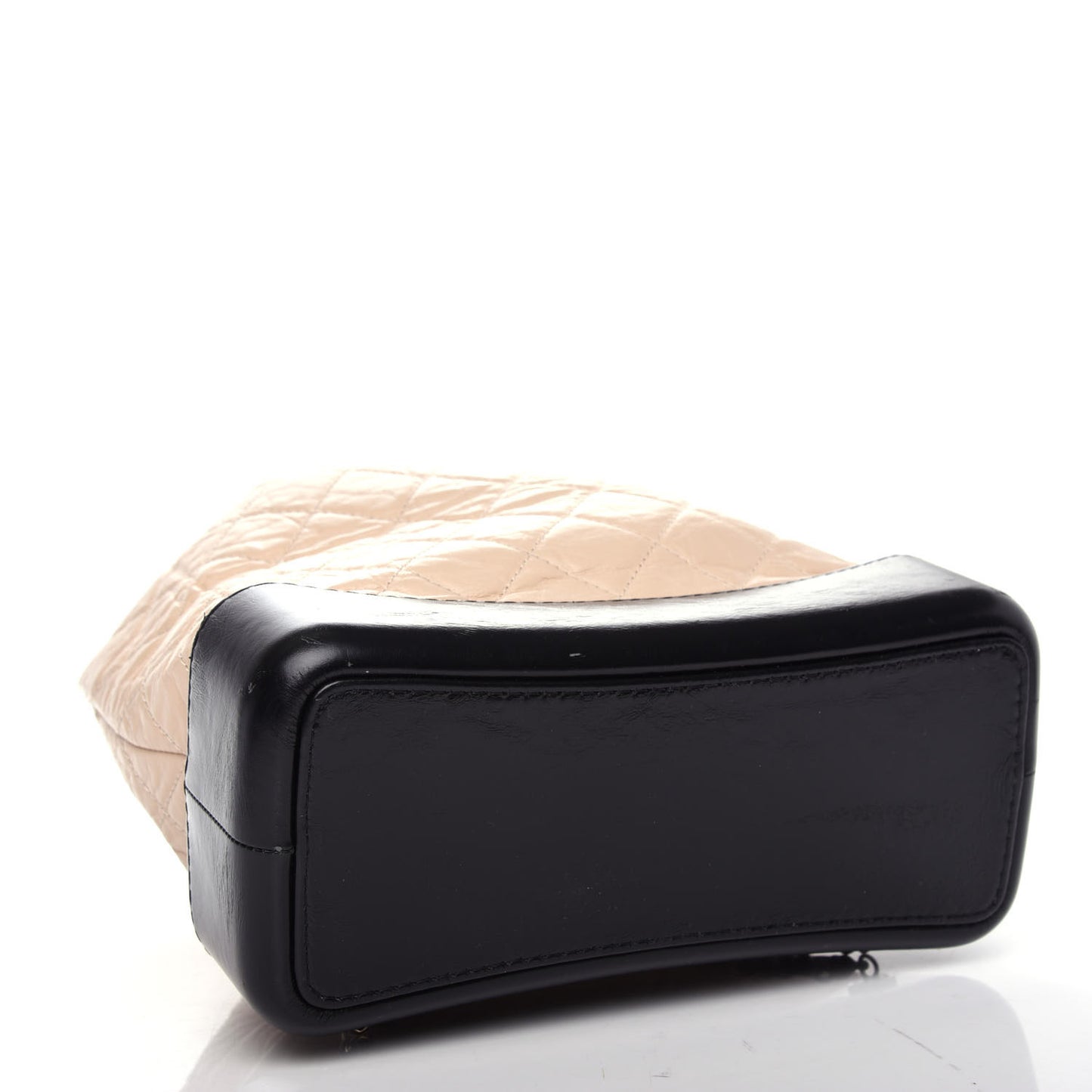 Aged Calfskin Quilted Small Gabrielle Backpack Beige Black
