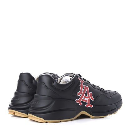 Gucci X MLB Calfskin LA Dodgers Mens Rhyton Sneakers 9.5 Black 4 of 11