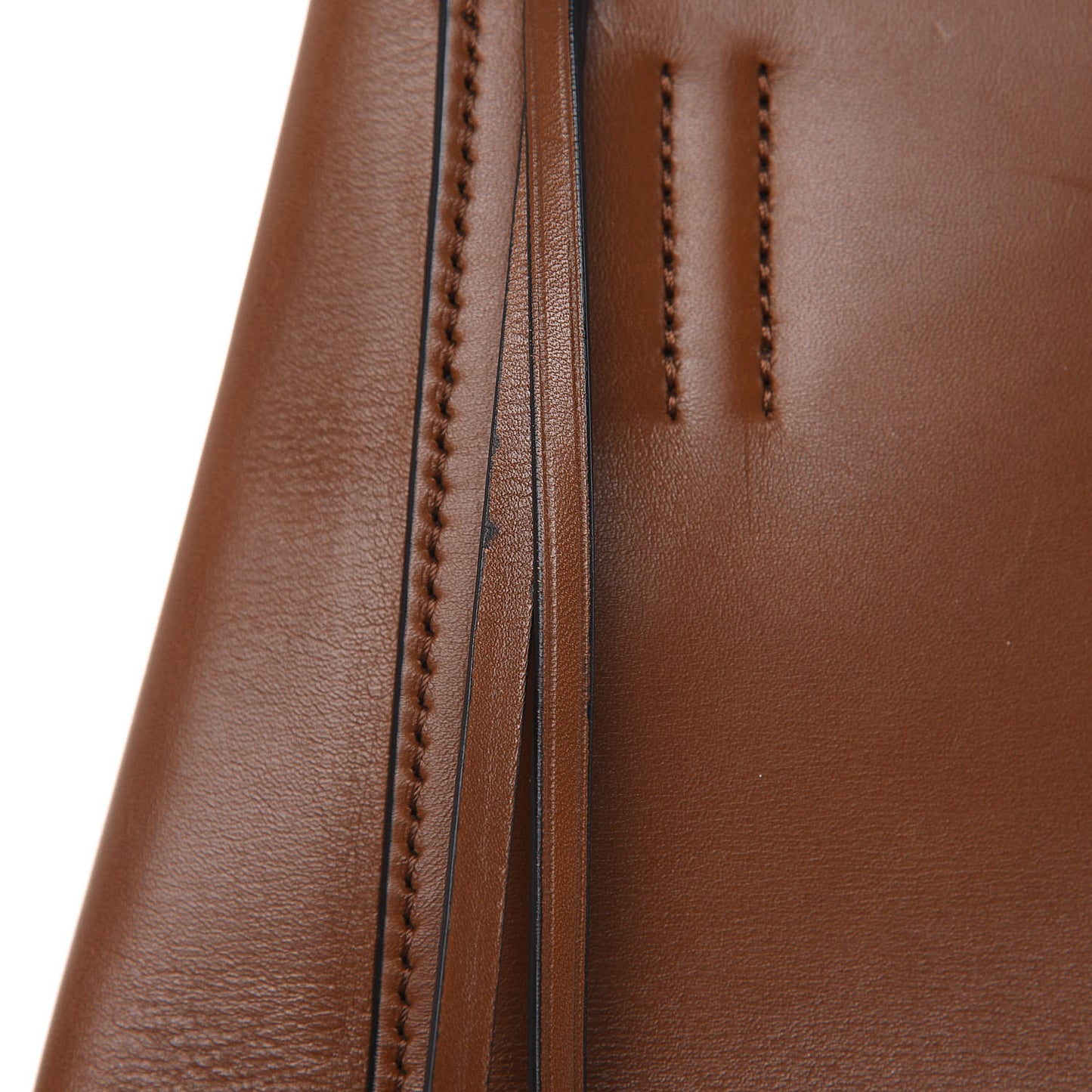 Smooth Calfskin Large Edge Shoulder Bag Brown