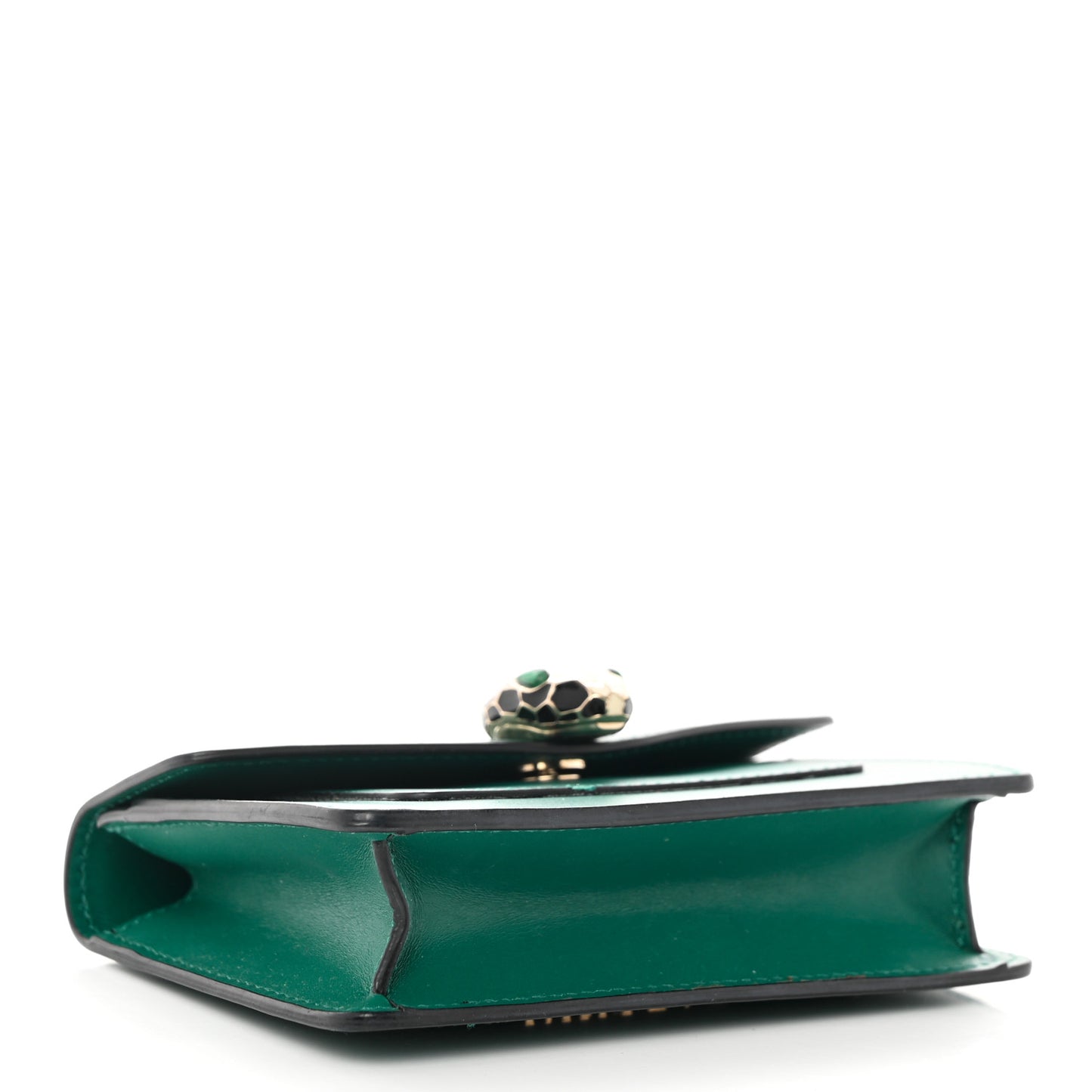 Calfskin Serpenti Forever Purse Card Holder Emerald Violet Amethyst