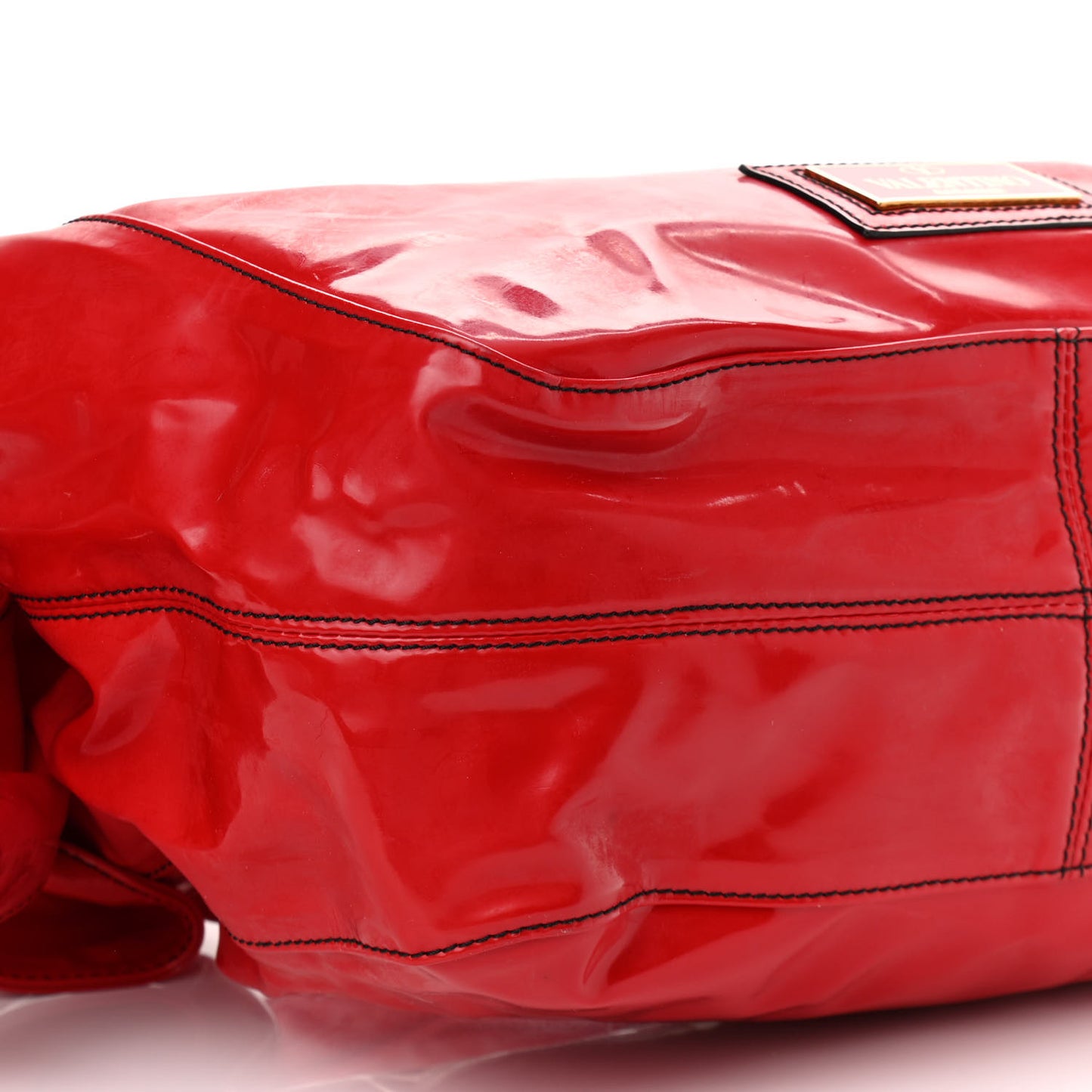 Patent Lacca Nuage Bow Hobo Red