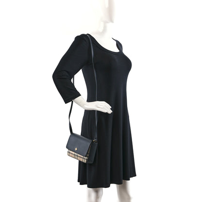 Burberry Calfskin Vintage Check New Hampshire Bag Black 2 of 8