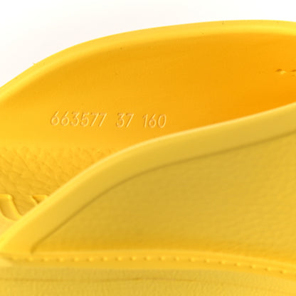Gucci Rubber GG Monogram Perforated Elea Platform 55mm Lug Sole Sandals 37 Smile Yellow 8 of 8