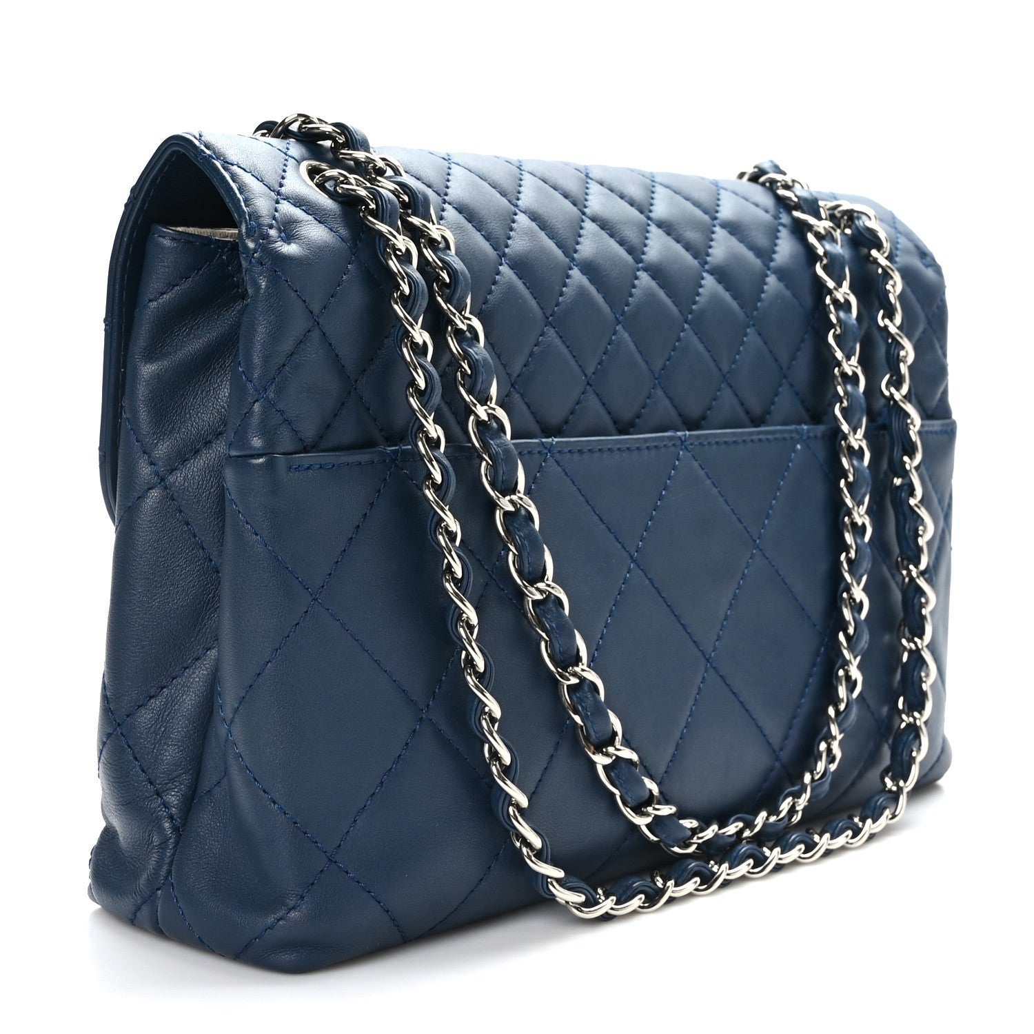 Chanel Calfskin Quilted In the Business Flap Dark Navy Blue 3 of 9