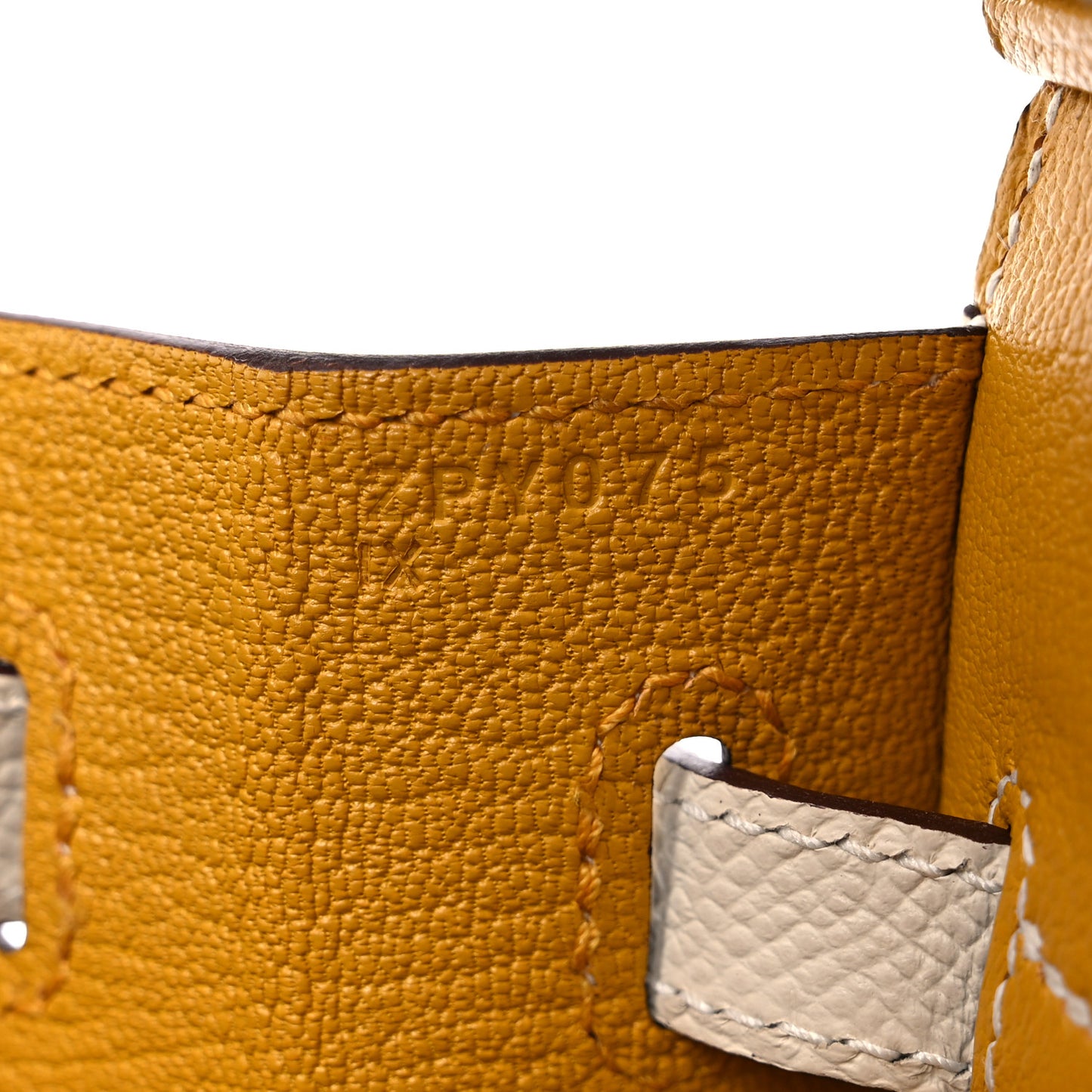Epsom Horseshoe Birkin Sellier 25 Nata Jaune Ambre
