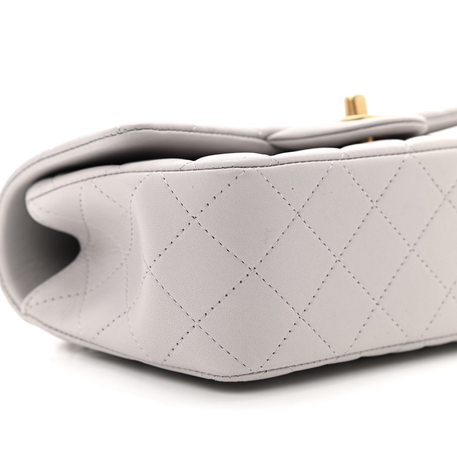 Chanel Lambskin Quilted Mini Top Handle Rectangular Flap Grey 9 of 11