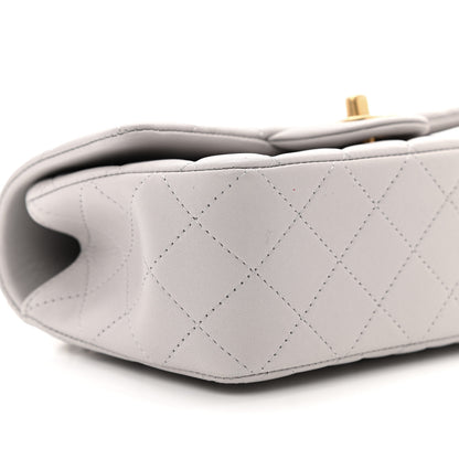 Chanel Lambskin Quilted Mini Top Handle Rectangular Flap Grey 9 of 11