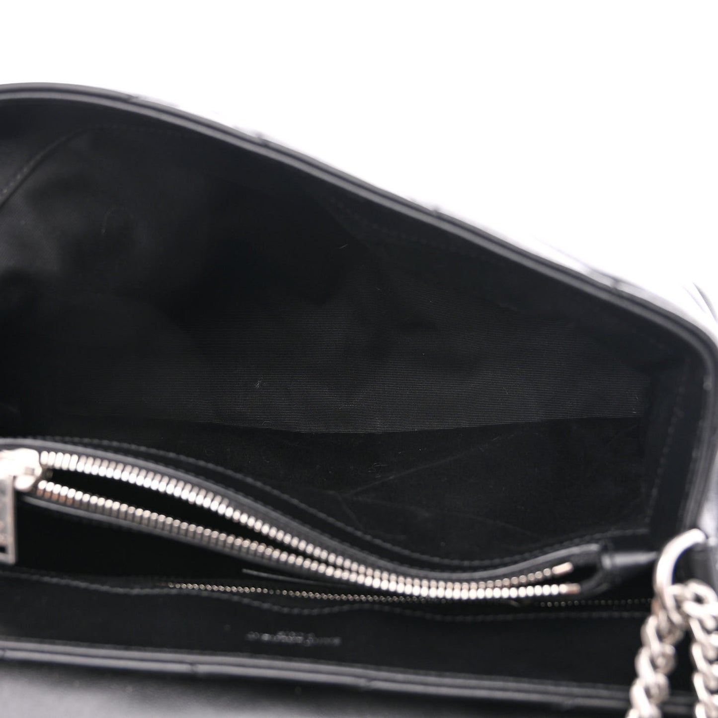 Calfskin Y Quilted Monogram Medium Loulou Chain Satchel Black