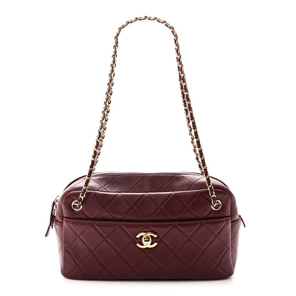 Chanel Lambskin Quilted CC Camera Case Burgundy 1 of 10