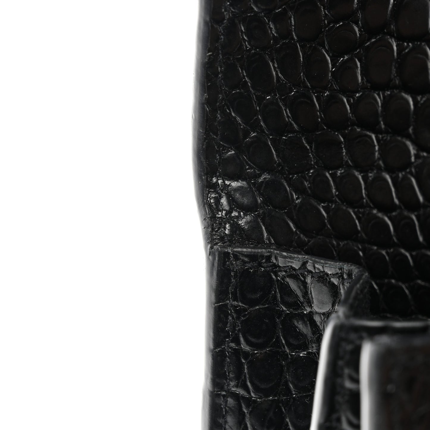 Calfskin Crocodile Embossed Medium Monogram Sunset Black
