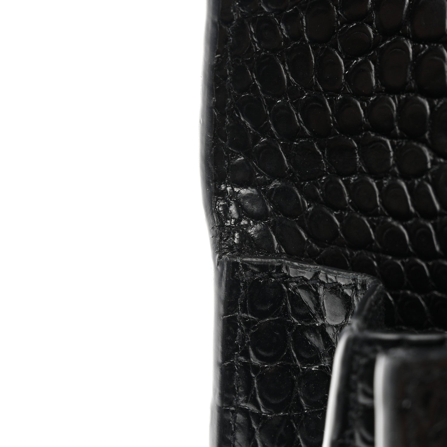 Saint Laurent Calfskin Crocodile Embossed Medium Monogram Sunset Black 12 of 13