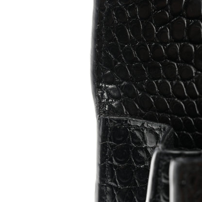 Saint Laurent Calfskin Crocodile Embossed Medium Monogram Sunset Black 12 of 13
