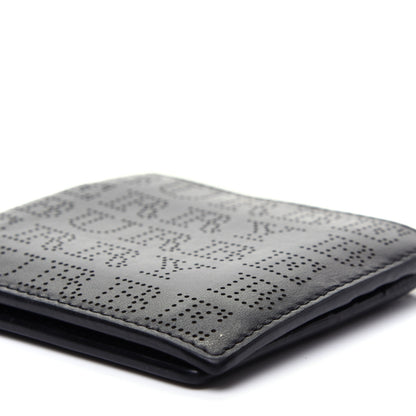 Burberry Calfskin Perforated Bi-Fold Wallet Black 7 of 11