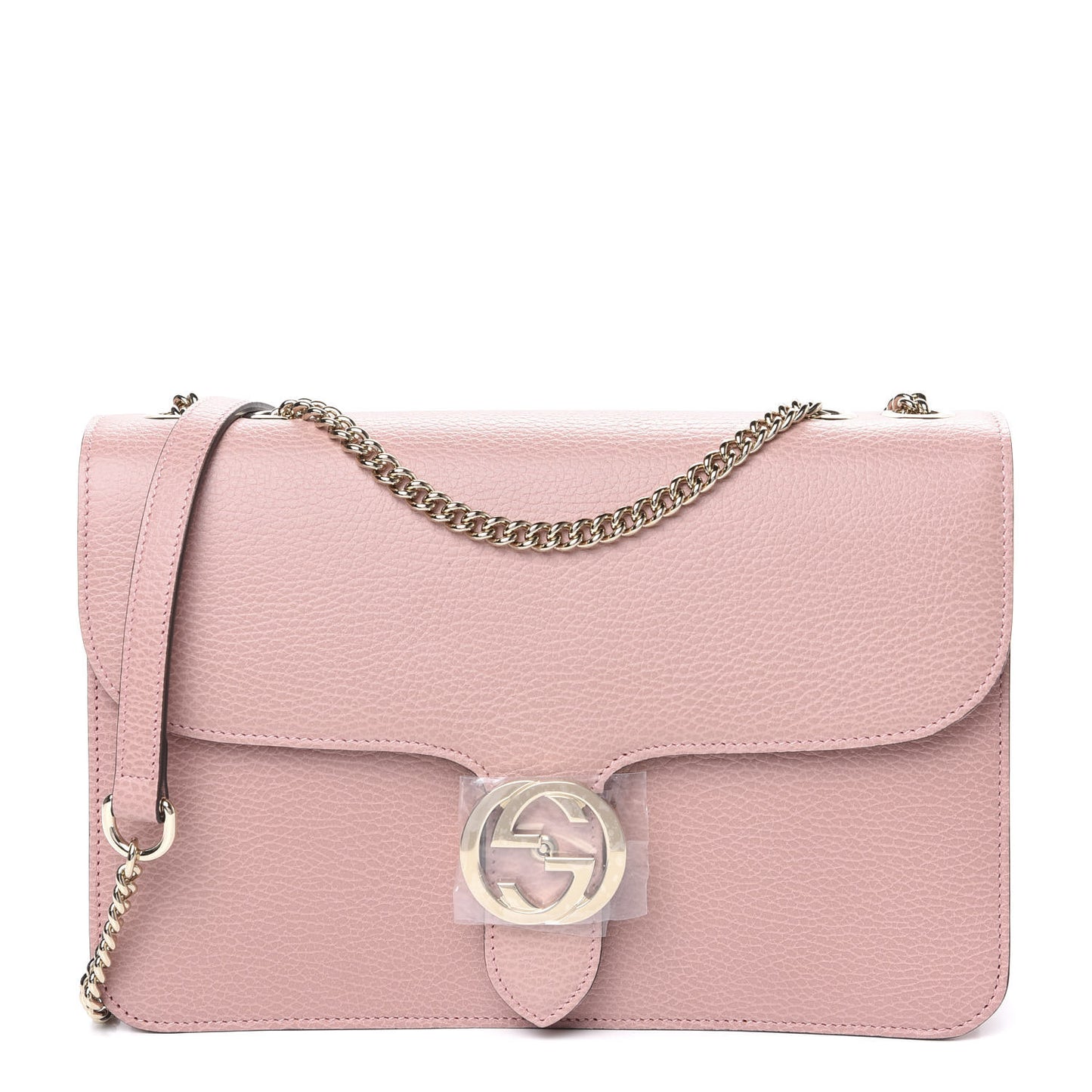 Dollar Calfskin Interlocking G Shoulder Bag Soft Pink