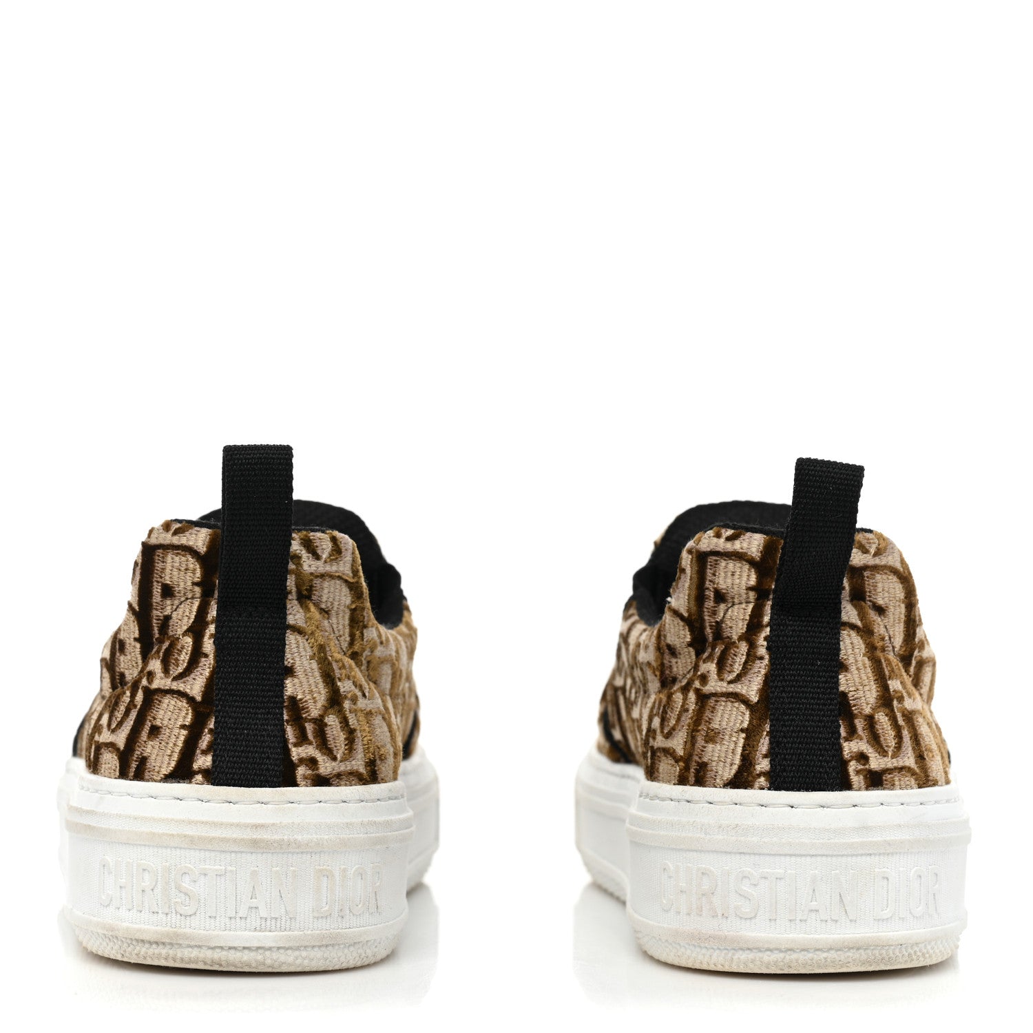 Christian Dior Velvet Oblique Womens Solar Slip On Sneakers 38 Bronze 4 of 9
