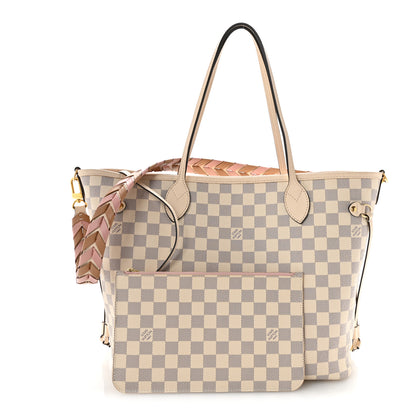 Louis Vuitton Damier Azur Braided Neverfull MM Pink 3 of 15
