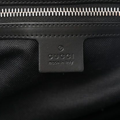 Gucci Soft GG Supreme Monogram Appia Calfskin Web Large Carry On Duffle Bag Black Grey 5 of 10