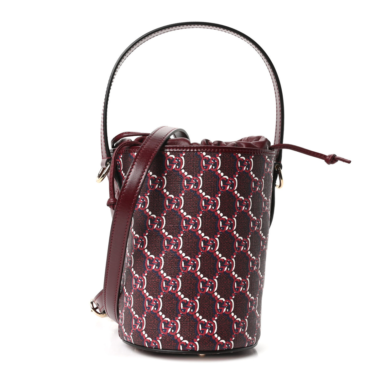Gucci GG Shadow Monogram Mini Bucket Bag Rosso Ancora Red 1 of 9
