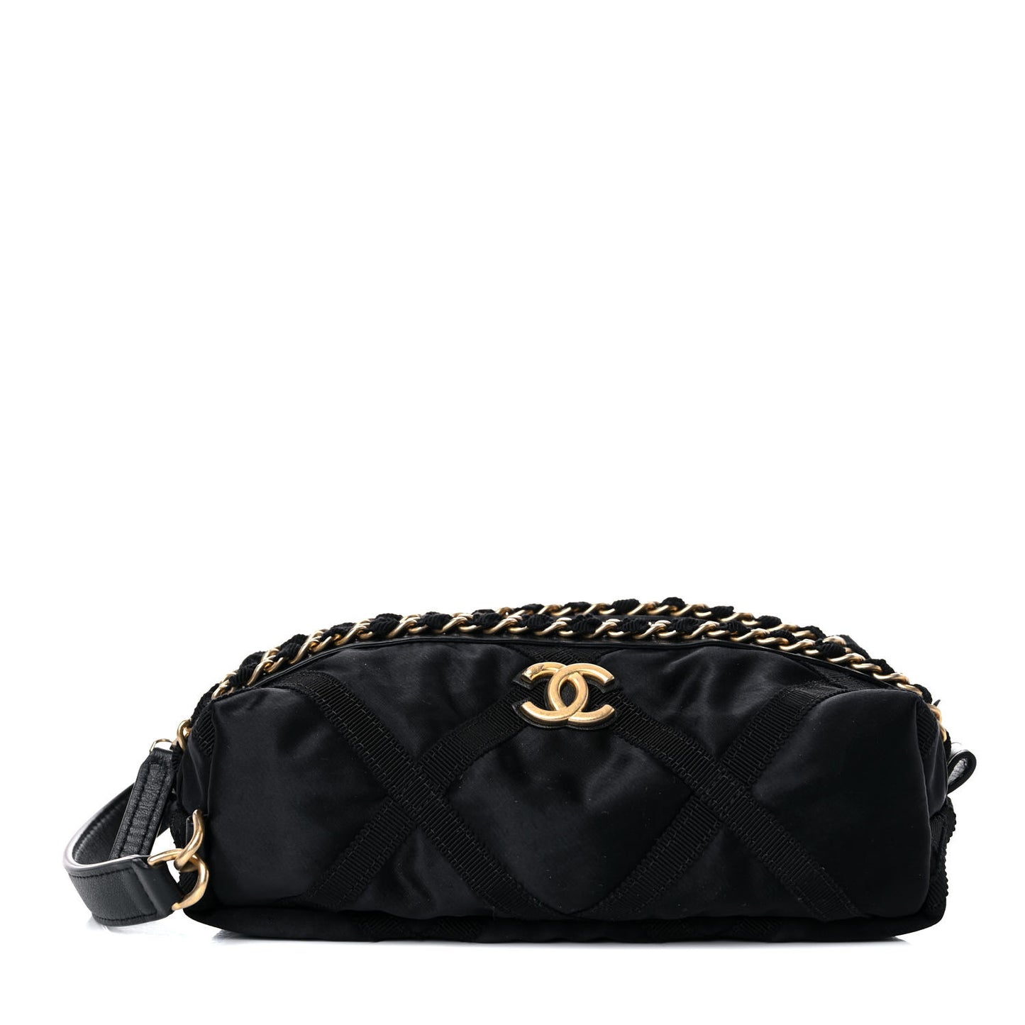 Nylon Grosgrain Lifestyle Pouch With Sleep Mask Black