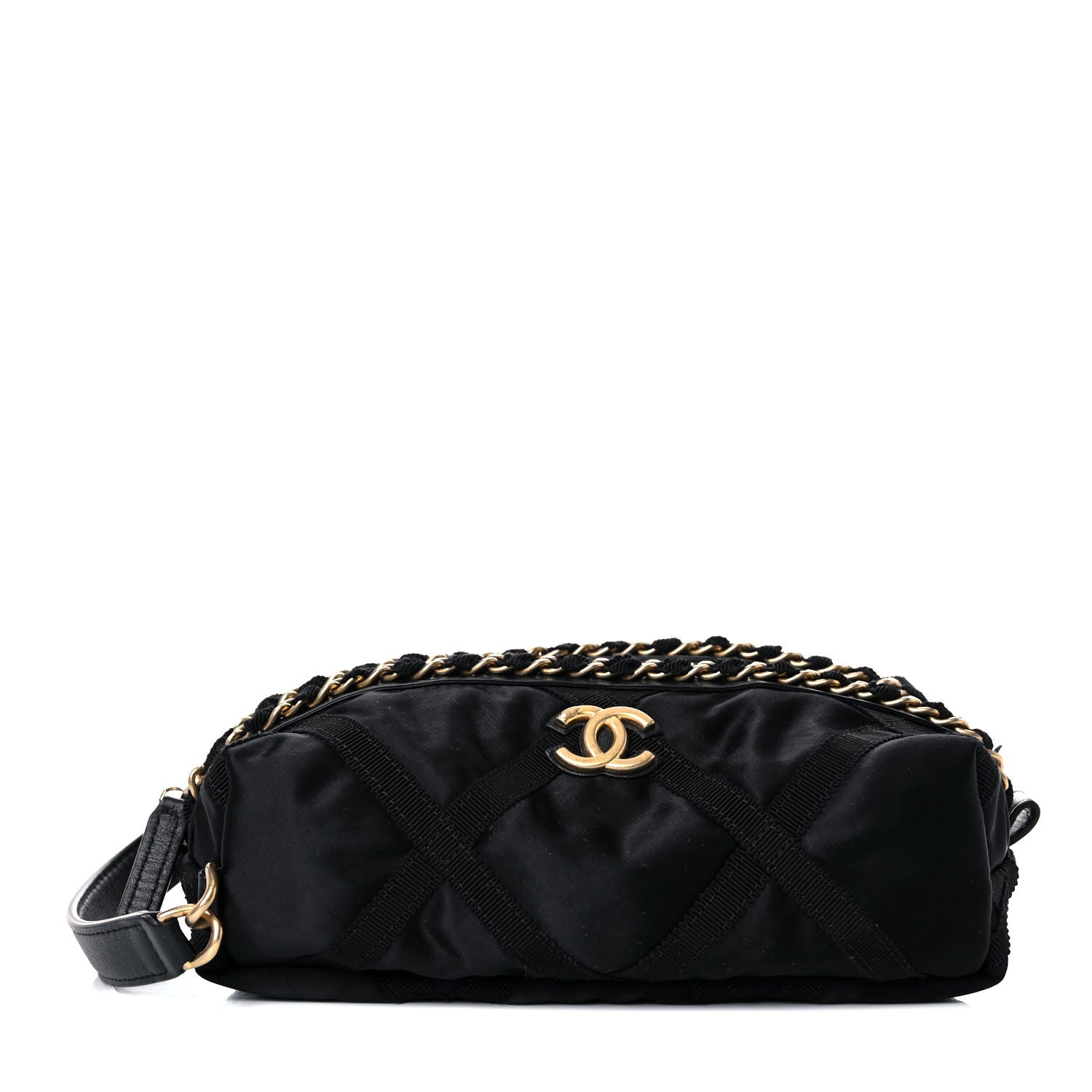 Chanel Nylon Grosgrain Lifestyle Pouch With Sleep Mask Black 2 of 14